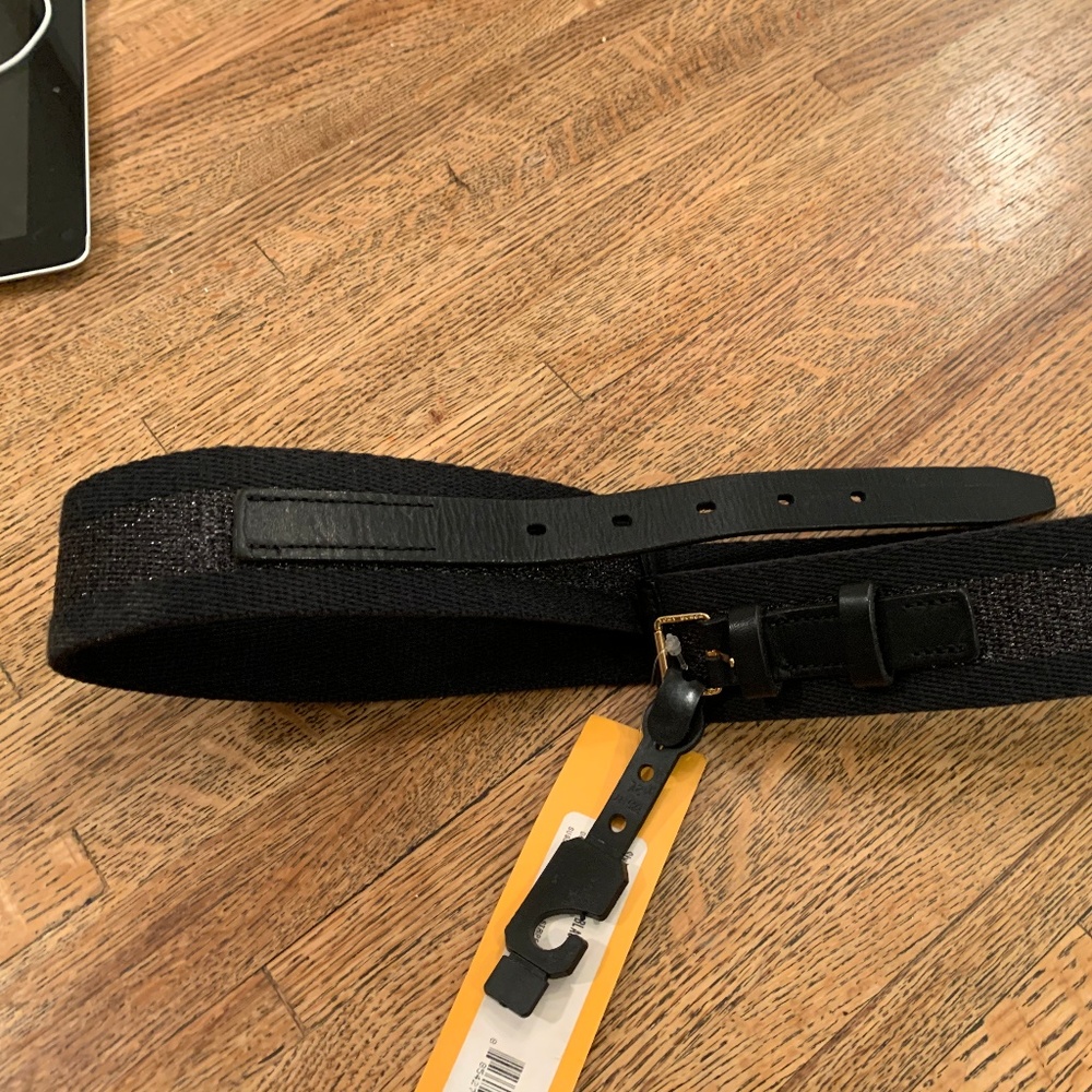 Tory Burch Metallic Stripe Web Waist Belt Size M